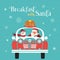 Breakfast with Santa Fancy Holiday vector poster