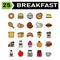 Breakfast set include donuts, food, junk, sweet, breakfast, hamburger, stall, rice, bowl, pizza, italian, brunch, cheese, dish,