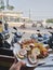 breakfast on the side of the road after traveling long distances on a motorbike