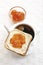 Breakfast, Slice of Toast with butter and orange jam