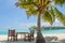 Breakfast spot with table and chairs on the tropical beach