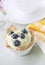 Breakfast tart with blueberries and cottage cheese