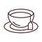 breakfast tea cup with teabag herbal drink line style