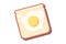 Breakfast toast concept with tasty fried egg on isolated white background, vector illustration