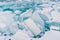 Breaking Ice surface, Russia Baikal winter season