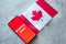 Breaking news, Canada country`s flag and the inscription news