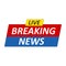 Breaking News Logo, Live Banner.TV news, Mass media design.