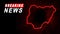 Breaking News Map of Nigeria, outline red glow map