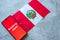 Breaking news, Peru country`s flag and the inscription news