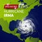 Breaking news TV, realistic Hurricane cyclone vector illustration on USA map, typhoon spiral storm logo on green world