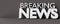 Breaking news typography 3d render word on front dark gray wall