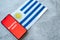 Breaking news, Uruguay country`s flag and the inscription news