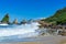 Breaking waves at rocks of the coast near Pointe des chateaux, Guadeloupe