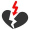 Breakup Heart Flat Icon
