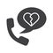 Breakup by phone glyph icon