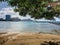 Breakwater on the beach in Hawaii