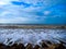 the breakwater becomes a beautiful sight on the beach