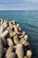 Breakwater Concrete Blocks in the Sea