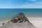 Breakwater ears of anti-erosion rocks in Noirmoutier VendÃ©e West of France