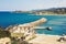 Breakwater made of stones on Cyprus