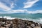 Breakwater and Mediterranean Sea in the Gulf of La Spezia - Liguria Italy