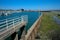 Breakwater of the port of Perros-Guirec on the coasts of Armor in Brittany