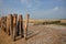 Breakwater at Sangatte beach near Cap Blanc Nez, Cote d`Opale, Pas de Calais, Hauts de France, France