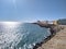 Breakwater on the seafront of Cadiz Andalusia Spain