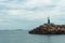 Breakwater with Tidal Flag in Punta de Mita Mexican Beach