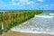 Breakwaters on the beach, northsea in Domburg Holland