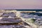 Breakwaters in the ice on frozen pier