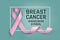 Breast cancer. Adult pink ribbon. Health awareness sign. Hope poster with letters. Charity support. Solidarity symbol