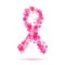 Breast cancer awareness concept illustration: pink ribbon symbol