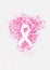 Breast cancer awareness human hand ribbon illustra