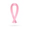 Breast cancer awareness icon. Silky pink ribbon isolated on white background. Symbol of women s healthcare. Medical concept.