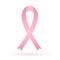 Breast cancer awareness icon. Silky pink ribbon isolated on white background. Symbol of women s healthcare. Medical concept.