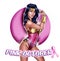 Breast cancer awareness illustration - Pink October - Super hero girl background