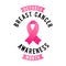 Breast Cancer Awareness Label. Vector Tamplate with Pink Ribbon - Symbol of Cancer Fight