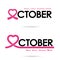 Breast cancer awareness logo design.Breast cancer awareness sign