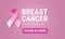Breast Cancer Awareness Month banner illustration - calm pink color background. Pink ribbon, Breast Cancer Awareness lettering,