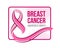 Breast cancer awareness month banner with pink ribbon sign and text in Rounded rectangular frame vector design
