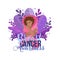 Breast cancer awareness month concept. African American woman hugs self with breast cancer awareness pink ribbon.