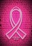 Breast Cancer Awareness Month Emblem, White Ribbon Symbol
