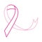 Breast cancer awareness month, pink ribbon hope message, healthcare concept line icon