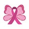 Breast cancer awareness month pink ribbon wings butterfly design