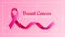 Breast Cancer Awareness Month poster background design concept. Realistic Pink Ribbon graphic symbol vector illustration