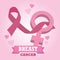 Breast cancer awareness month ribbon pink gender sing female hearts vector