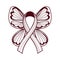 Breast cancer awareness month ribbon wings butterfly design line style
