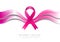 Breast cancer awareness month. Smooth silk waves and ribbon tape design