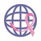Breast cancer awareness month, world campaign pink ribbon, healthcare concept flat icon style
